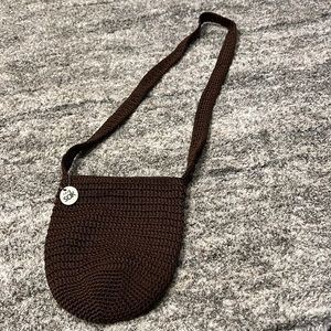 The Sak brown crocheted cross body bag